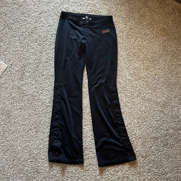Guess Jeans Athletic Black Low Rise Wide Leg Pants w/ Snap Bottom Legs XS/TP - Picture 3 of 16